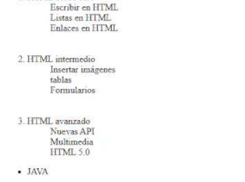 etiquetas li ul ol en HTML