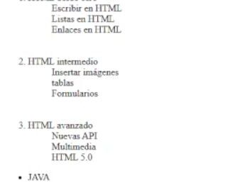 etiquetas li ul ol en HTML